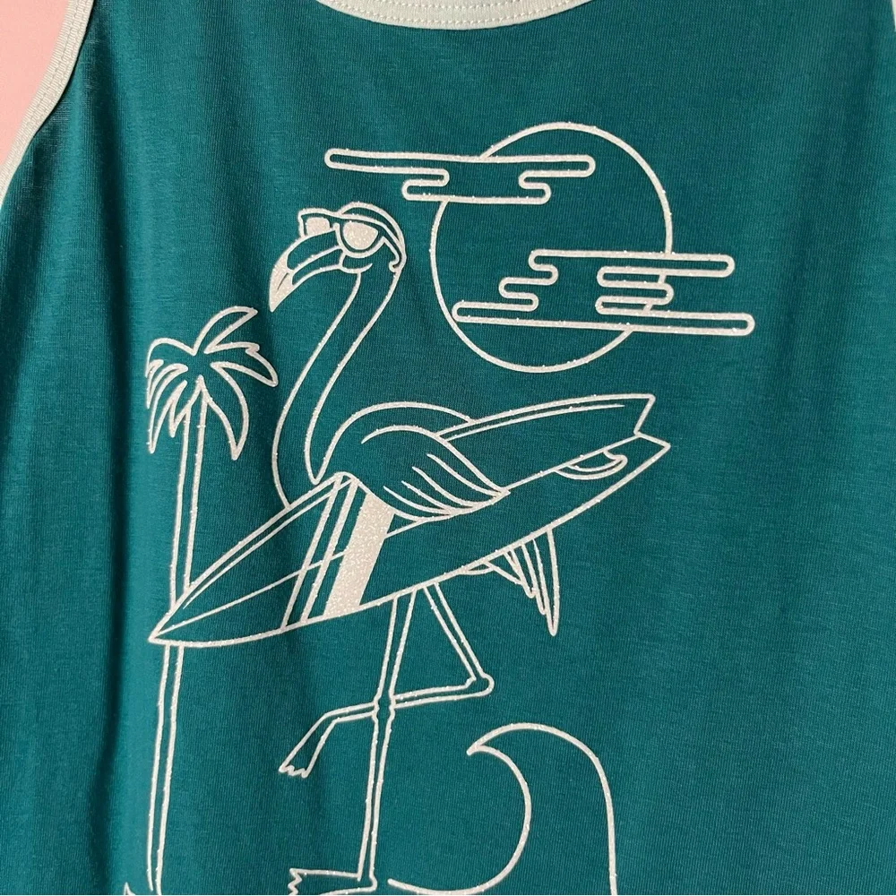 Justice Blue and White Tank Top with Graphic Design Youth Small